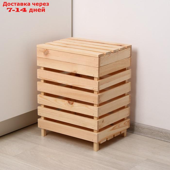 Ящик для овощей и фруктов, 30 × 40 × 50 см, деревянный, с крышкой - фото 9 - id-p218620134