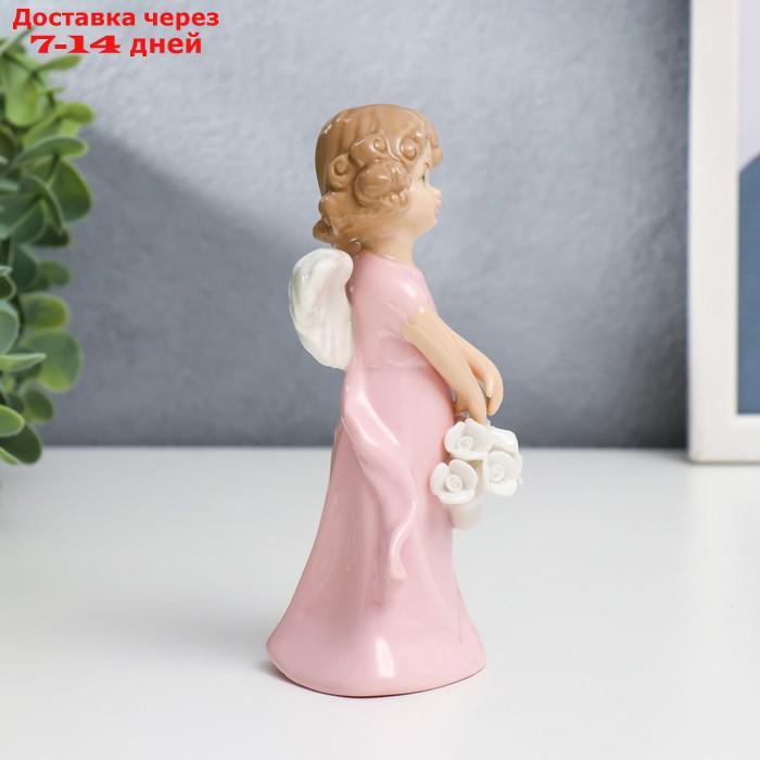 Сувенир "Ангелочек-девочка с корзинкой белых роз" 14х5х8 см - фото 3 - id-p218621011