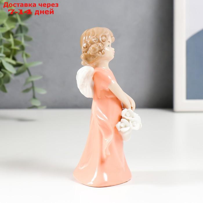 Сувенир "Ангелочек-девочка с корзинкой белых роз" 14х5х8 см - фото 6 - id-p218621011