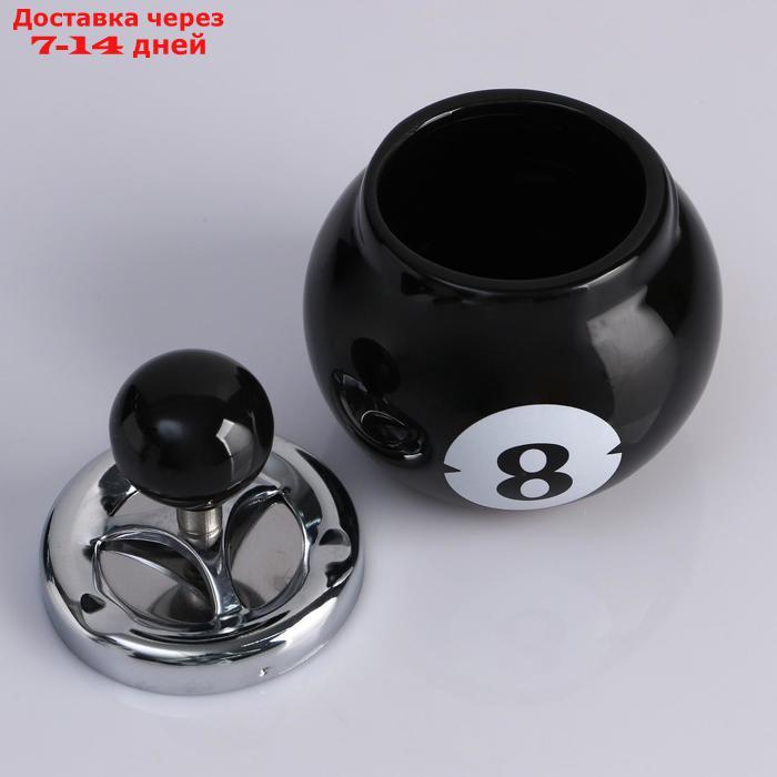 Пепельница бездымная "Бильярдный шар", черный, 11х14 см - фото 2 - id-p218621033