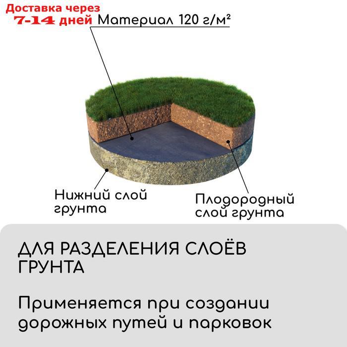 Материал для ландшафтных работ, 3,2 × 5 м, плотность 120, с УФ-стабилизатором, чёрный, Greengo, Эконом 20% - фото 4 - id-p218621145