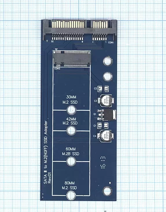 Переходник SATA на M.2 (NGFF) SSD - фото 1 - id-p218641033