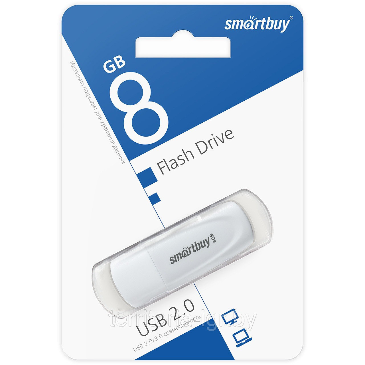 USB-накопитель 8Gb Scout SB008GB2SCW белый Smartbuy - фото 1 - id-p218641302