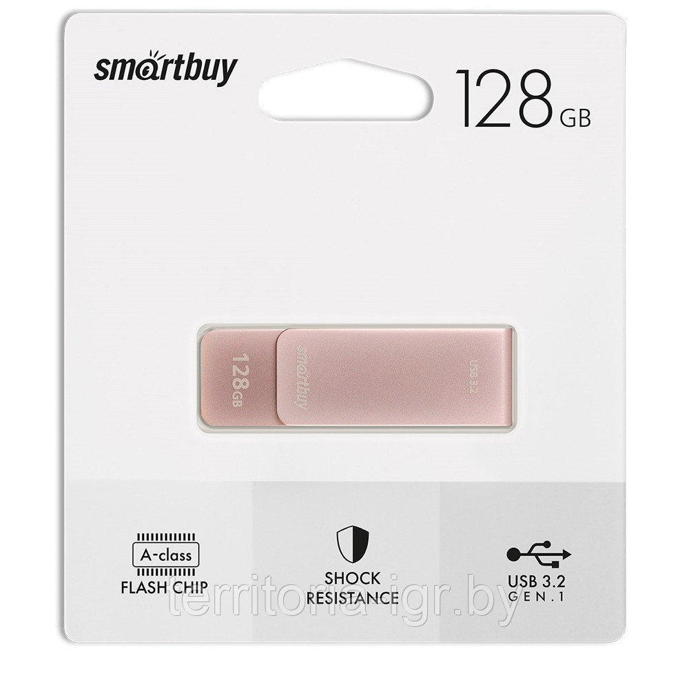 USB-накопитель 128Gb M1 Metal Apricot SB128GM1A USB 3.0 металл розовый Smartbuy - фото 1 - id-p218641797