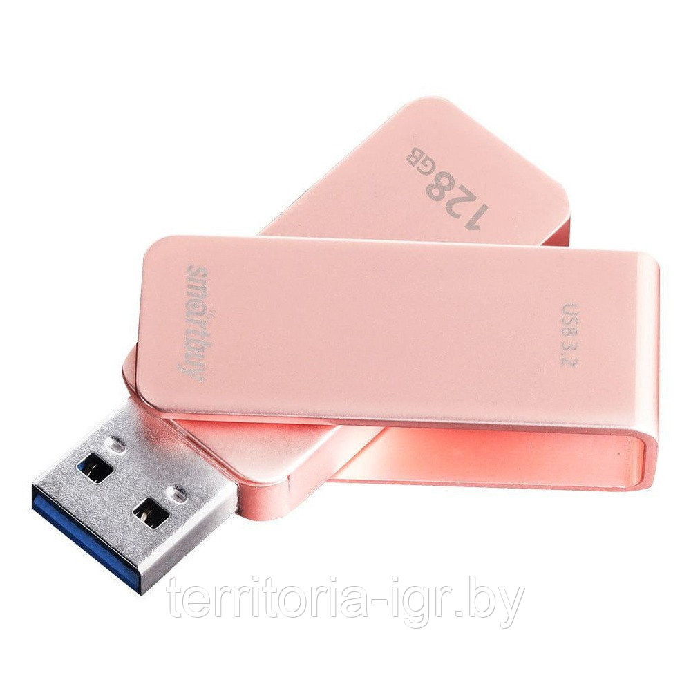 USB-накопитель 128Gb M1 Metal Apricot SB128GM1A USB 3.0 металл розовый Smartbuy - фото 3 - id-p218641797