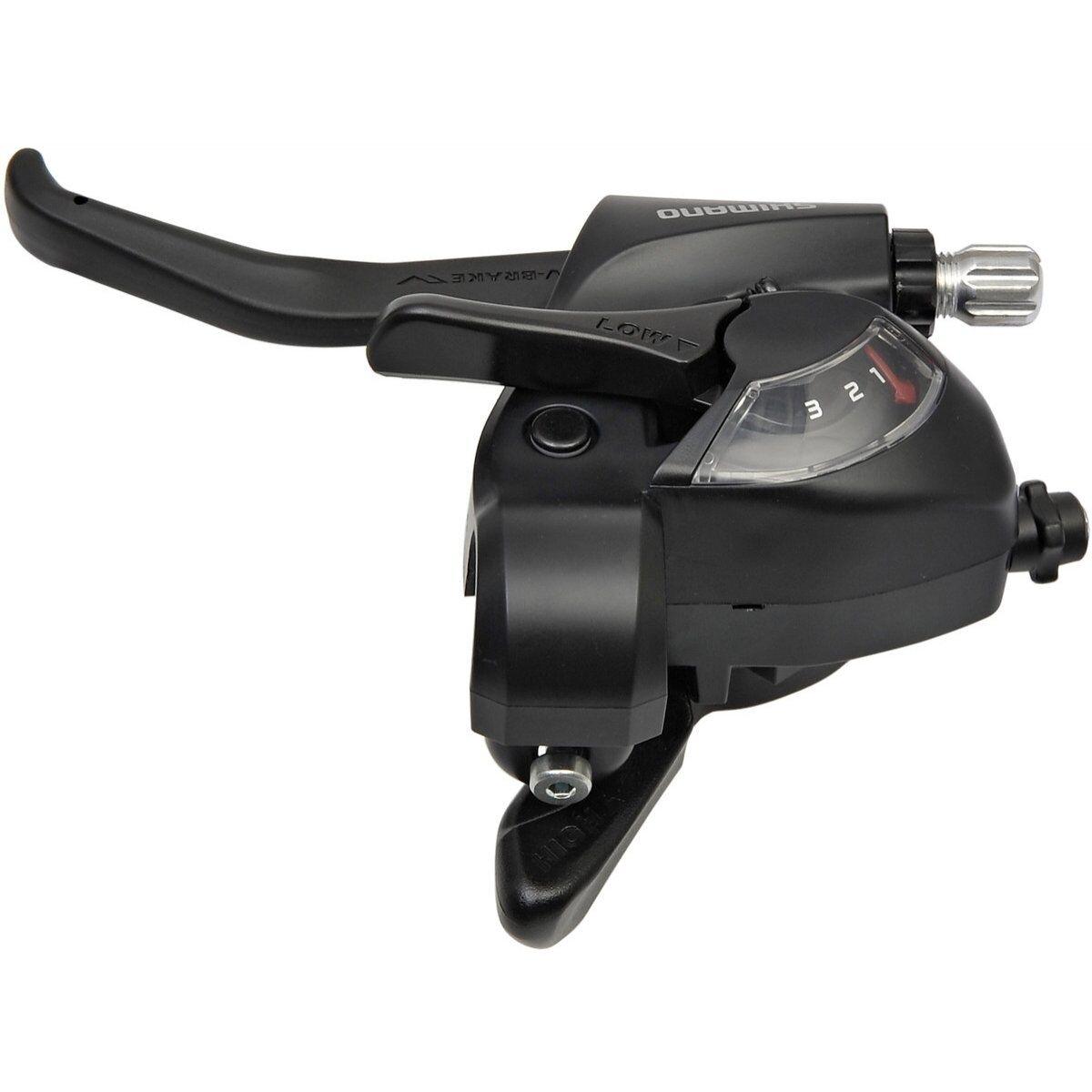 Шифтер/тормозная ручка Shimano Tourney ST-EF41 левая, 3 скорости, трос 1800 мм - фото 1 - id-p218655666