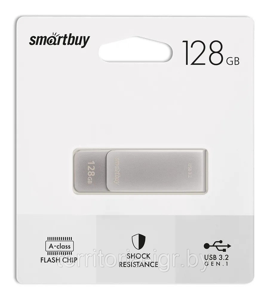 USB-накопитель 128Gb M1 Metal Grey SB128GM1G USB 3.0 металл серый Smartbuy - фото 1 - id-p218657909