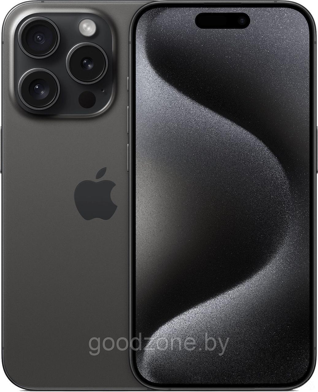Смартфон Apple iPhone 15 Pro Dual SIM 256GB (черный титан) - фото 1 - id-p218639166