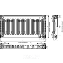 Стальной радиатор Лидея тип 22 500x500 с боковым подключением, фото 2