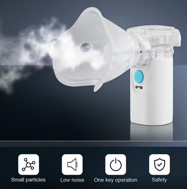 Компактный бесшумный ультразвуковой ингалятор Medical MESH Nebulizer CK-AT019 с насадками для детей и взрослых