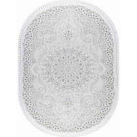 Ковёр овальный Kirmanshah 38650A, размер 80x150 см, цвет white/white