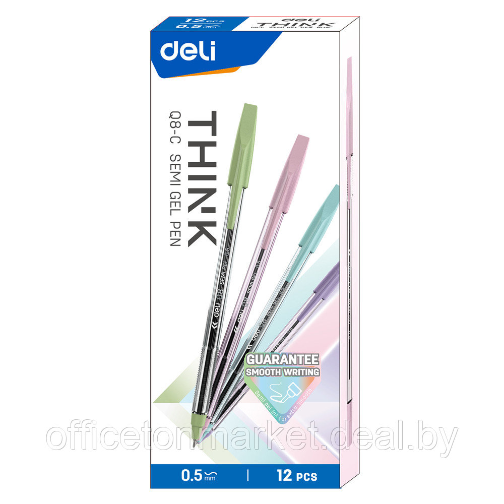 Ручка шариковая "Think", 0.5 мм, прозрачный, стерж. синий - фото 2 - id-p218576062