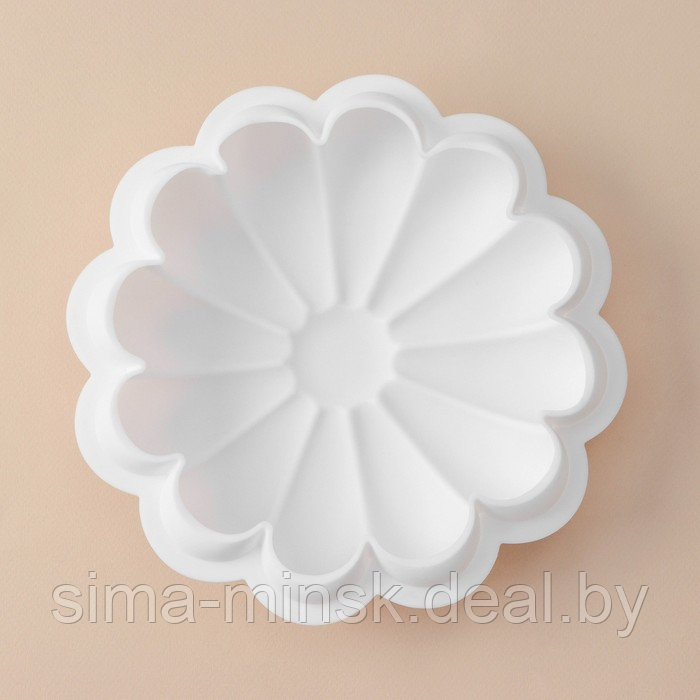 Форма силиконовая для муссовых десертов и выпечки Доляна «Ромашка», 22×5 см, цвет белый - фото 2 - id-p218661008