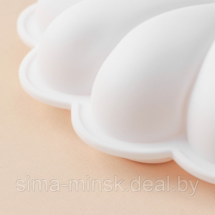 Форма силиконовая для муссовых десертов и выпечки Доляна «Ромашка», 22×5 см, цвет белый - фото 3 - id-p218661008