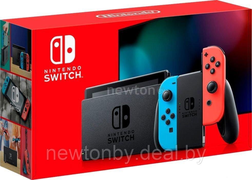 Игровая приставка Nintendo Switch 2019 (с неоновыми Joy-Con) - фото 1 - id-p218661952
