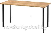 Стол Ikea Анфалларе/Олов 094.177.06 (бамбук/черный)