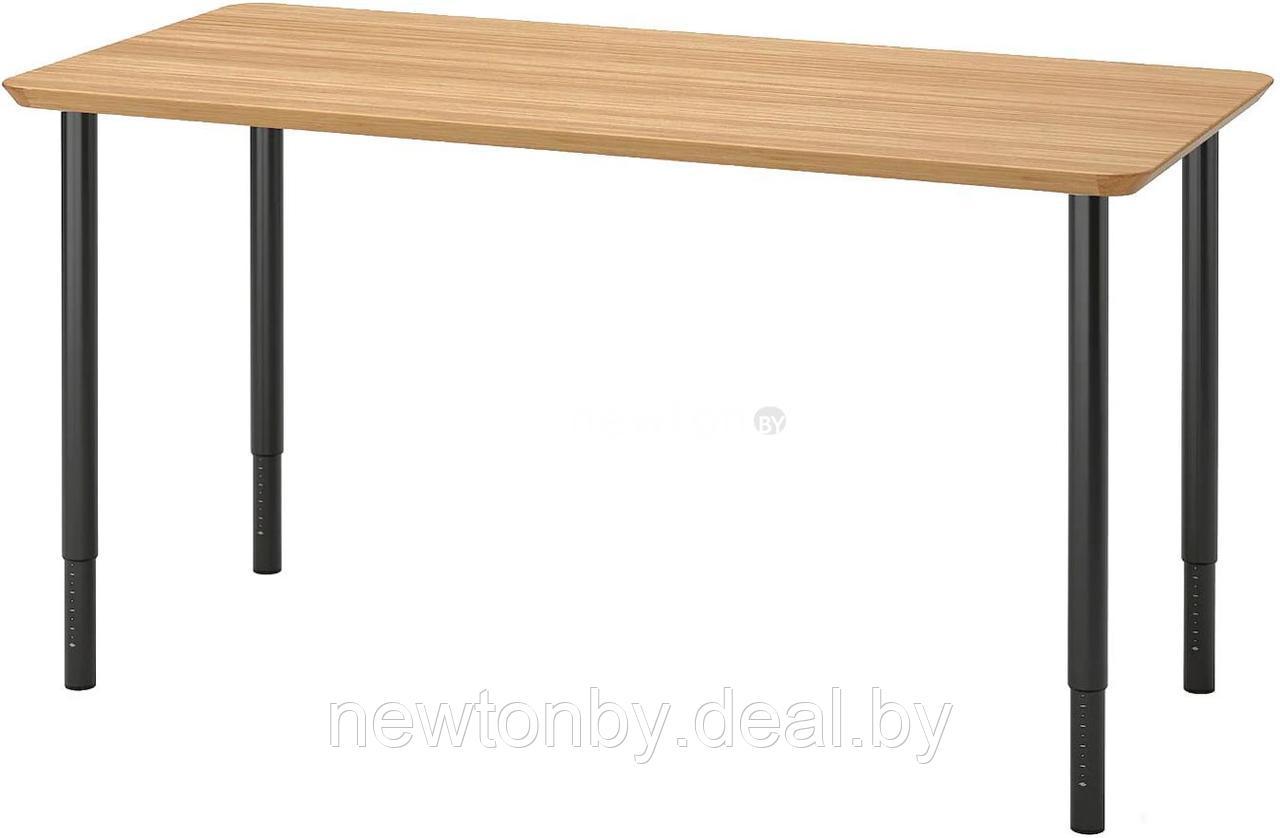 Стол Ikea Анфалларе/Олов 094.177.06 (бамбук/черный) - фото 1 - id-p184614825