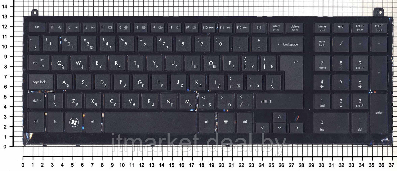 Клавиатура для ноутбука HP Probook 4520S, 4525s черная c рамкой 013414 - фото 2 - id-p218663050
