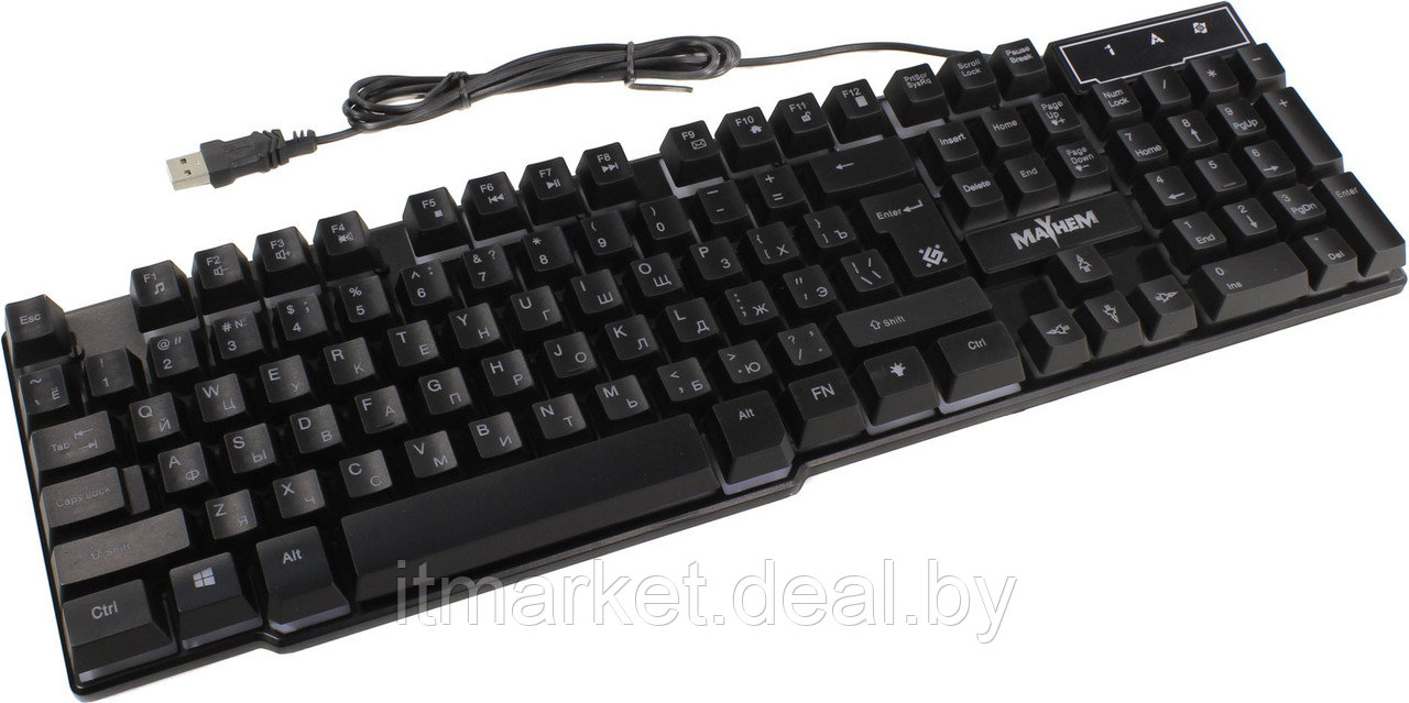 Клавиатура Defender Mayhem GK-360DL (45360) Black (USB, игровая, с подсветкой) - фото 2 - id-p218663023