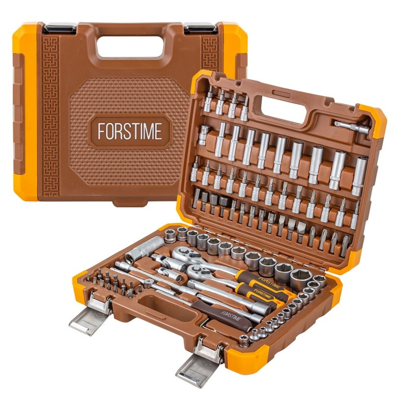 Набор инструментов в пластиковом кейсе (94 предмета) 1/4".3/8" FORSTIME FT-4941-5DS-м - фото 1 - id-p218664615