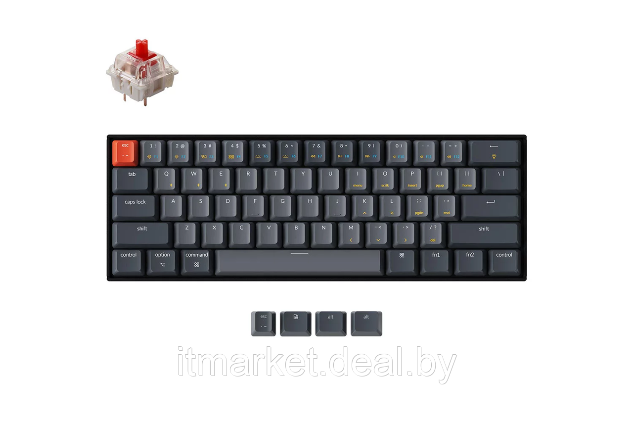 Клавиатура Keychron K12 (K12-B1-RU) (Gateron G pro Red Switch) Grey - фото 1 - id-p218664660