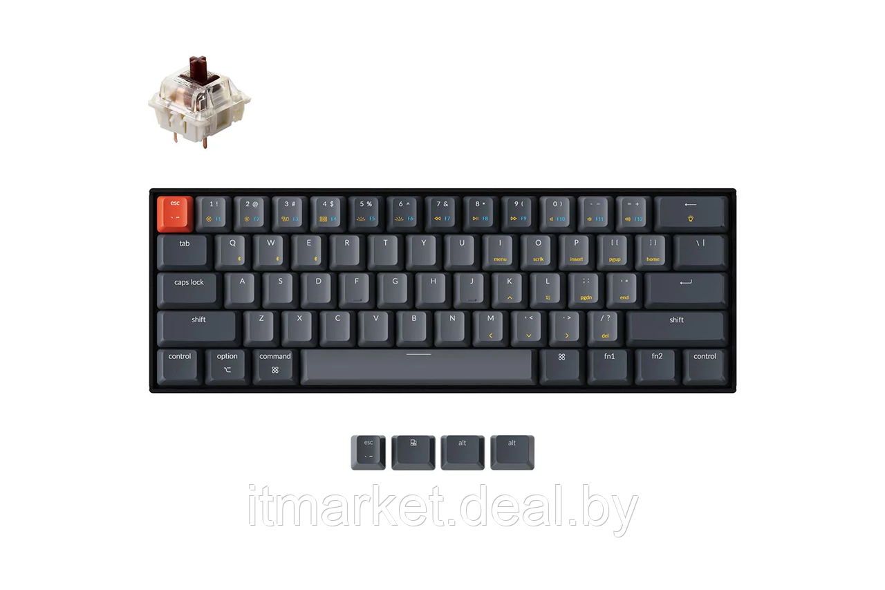 Клавиатура Keychron K12 (K12-B3-RU) (Gateron G pro Brown Switch) Grey - фото 1 - id-p218664661