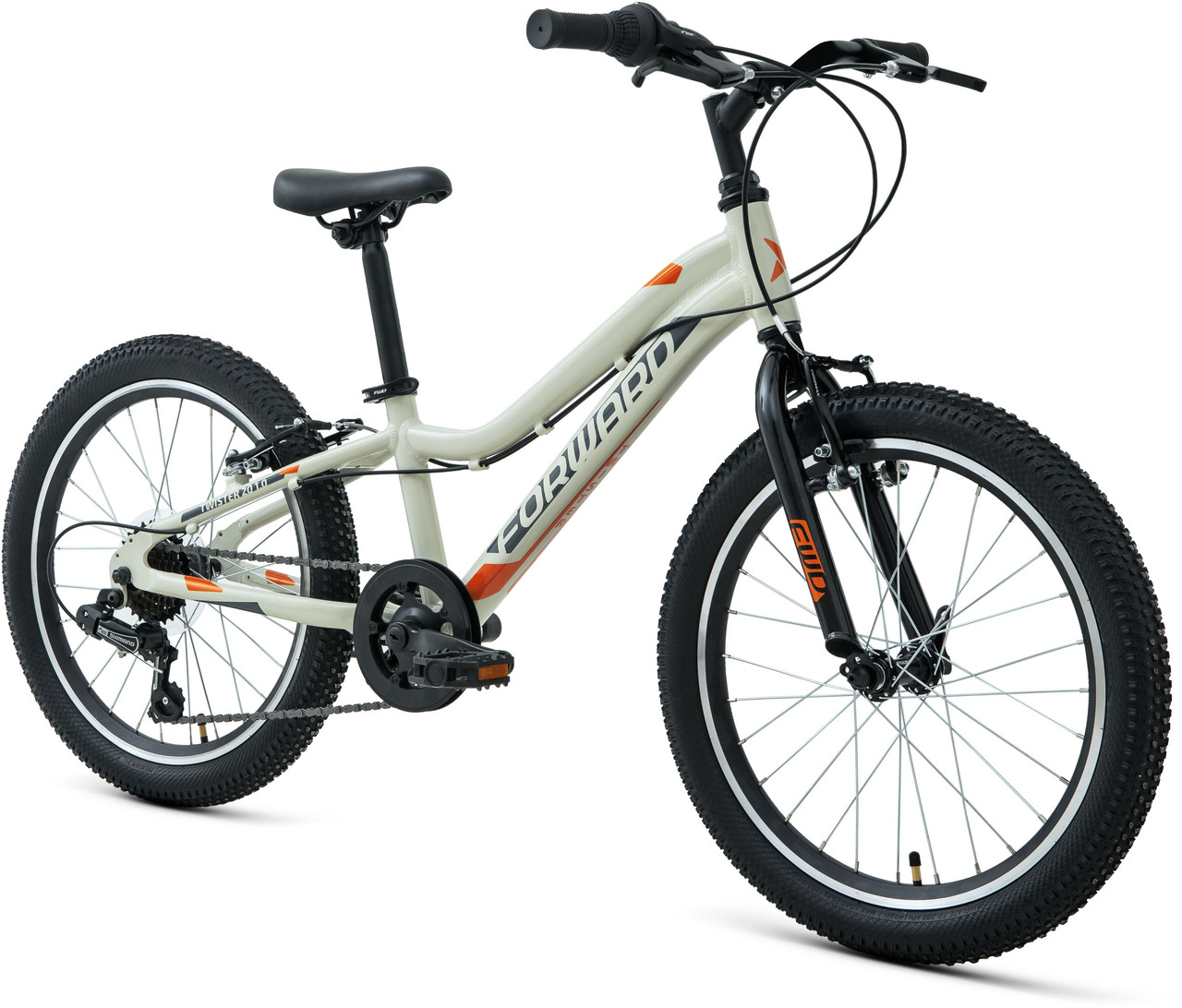 Детский велосипед хардтейл Forward TWISTER 20 1.0 (10 quot; рост) серый/оранжевый 2022 год (RBK22FW20042) - фото 2 - id-p218668059