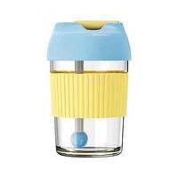 Стакан-непроливайка Kiss Kiss Fish Rainbow Bobo Cup 365ml Light Blue-Yellow G-U36W-183