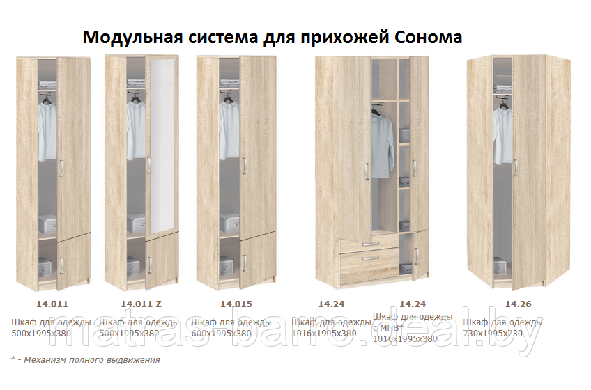 Угловая модульная прихожая Сонома-2 дуб сонома - фото 6 - id-p218679678