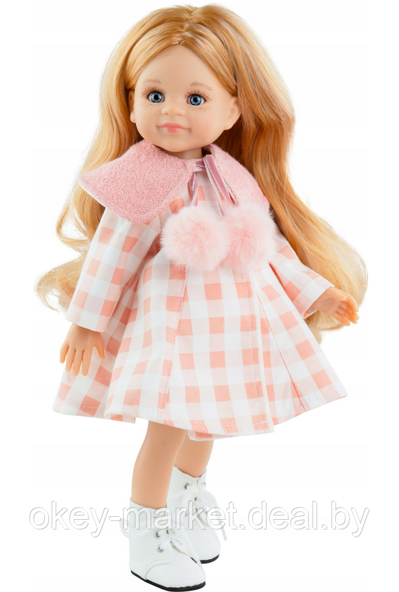Кукла Paola Reina Кончита в платье с воротником и пушистыми помпонами, 32 см - фото 3 - id-p218680116