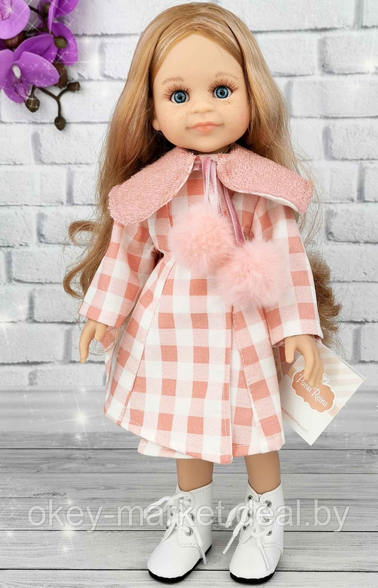 Кукла Paola Reina Кончита в платье с воротником и пушистыми помпонами, 32 см - фото 10 - id-p218680116