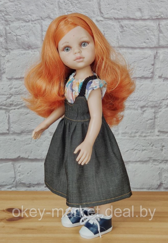Кукла Paola Reina Марибель в джинсовом сарафане, 32 см - фото 4 - id-p218708471