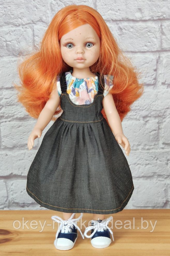 Кукла Paola Reina Марибель в джинсовом сарафане, 32 см - фото 6 - id-p218708471
