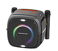 Портативная колонка Hopestar PARTY ONE, беспроводная акустическая bluetooth система, 2 беспроводных микрофона