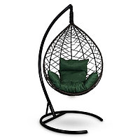 Подвесное кресло Alicante коричневое, зеленая подушка, стойка