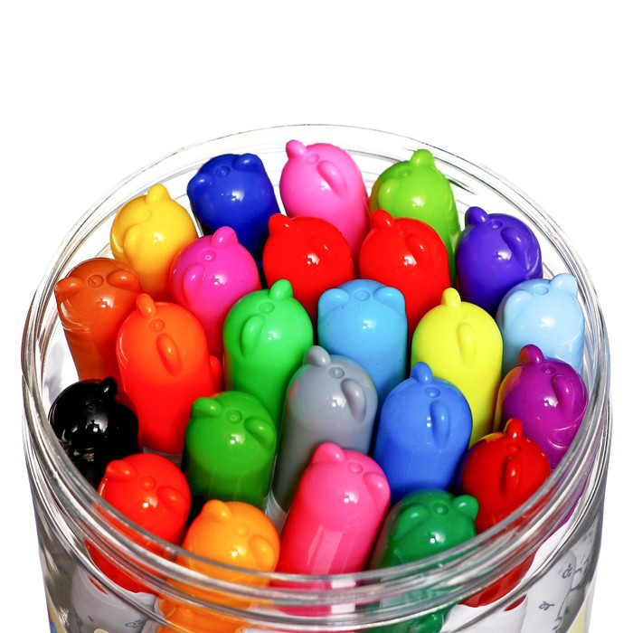 Фломастеры 24 цветов в пластиковом тубусе с ручкой Мишка - фото 4 - id-p218713609