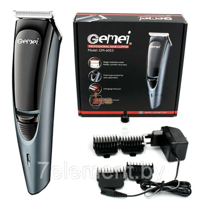 Электрическая машинка триммер для стрижки волос, бритья бороды Geemy GM-6053, мужская электро бритва - фото 1 - id-p218603418