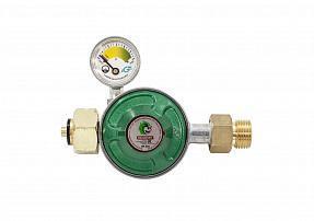 Регулятор давления газа DK-005 (выход резьба 1/2) с пред. клапаном, кнопкой и манометром DRAGONKIT Артикул: 00