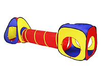 Детский игровой домик 1305 детская игровая палатка с туннелем, сухим бассейном и баскетбольным кольцом