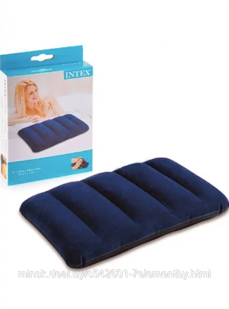 Надувная подушка Интекс PILLOW ROYAL BLUE 43x28см Intex арт 68672 для путешествий, купания, сна, отдыха - фото 1 - id-p218602963