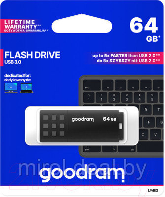 Usb flash накопитель Goodram UME3 64GB Black (UME3-0640K0R11) - фото 5 - id-p218749711
