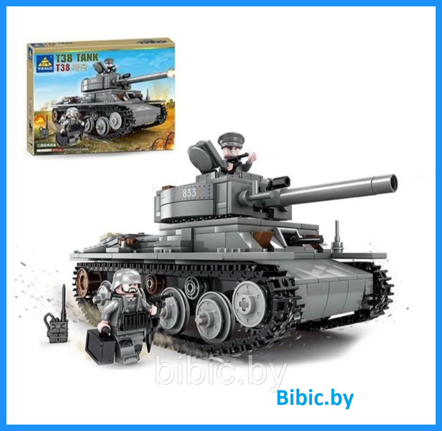 Детский конструктор Военный танк T-38 KY82051, военная техника серия аналог лего lego Тяжелый танк першинг