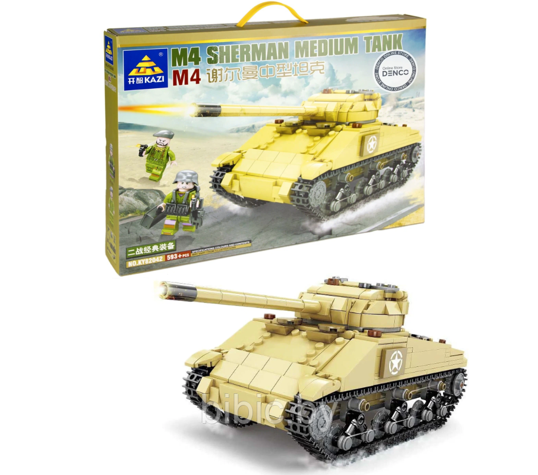 Детский конструктор Военный танк M4 KY82042, военная техника серия аналог лего lego Тяжелый танк першинг - фото 10 - id-p218771398