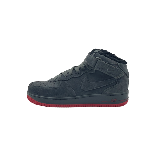Nike Air Force Mid Suede Grey/Red Winter