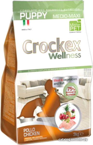 Crockex Wellness Puppy Medium/Maxi (курица), 12 кг - фото 1 - id-p218776408
