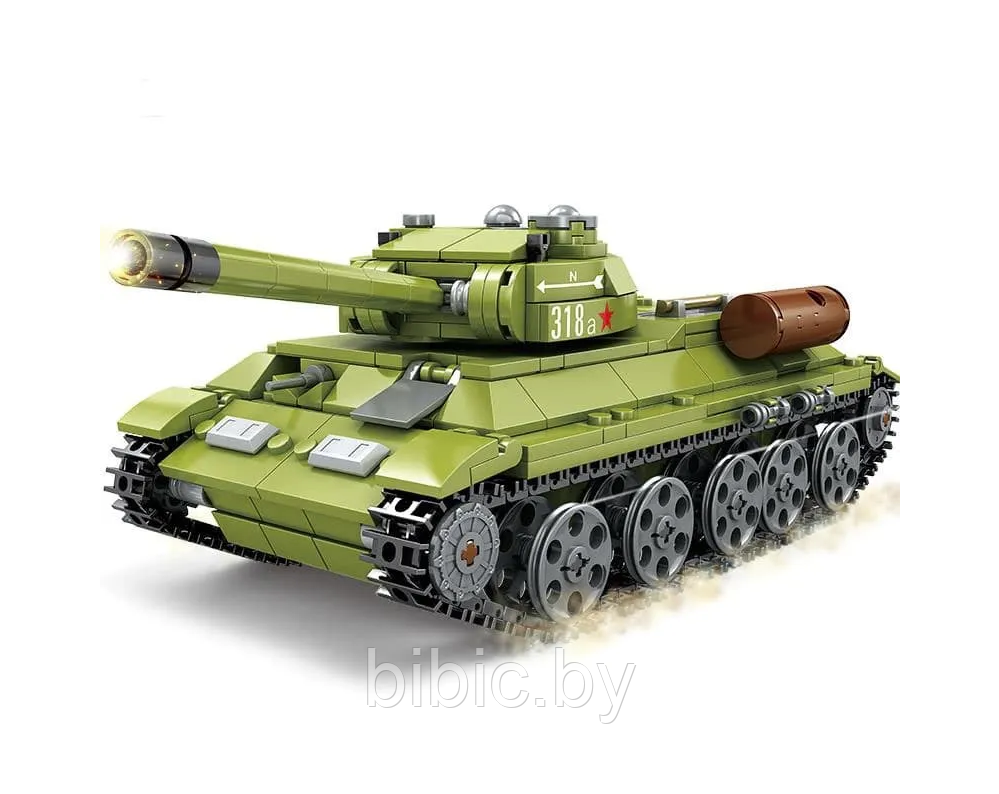 Детский конструктор Военный танк T-34 KY82043, военная техника серия аналог лего lego Тяжелый танк першинг - фото 2 - id-p218778782