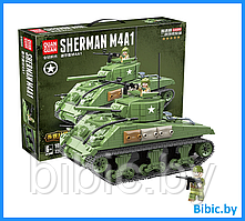 Детский конструктор Военный танк Шерман M4A1 100081, военная техника серия аналог лего lego Тяжелый танк