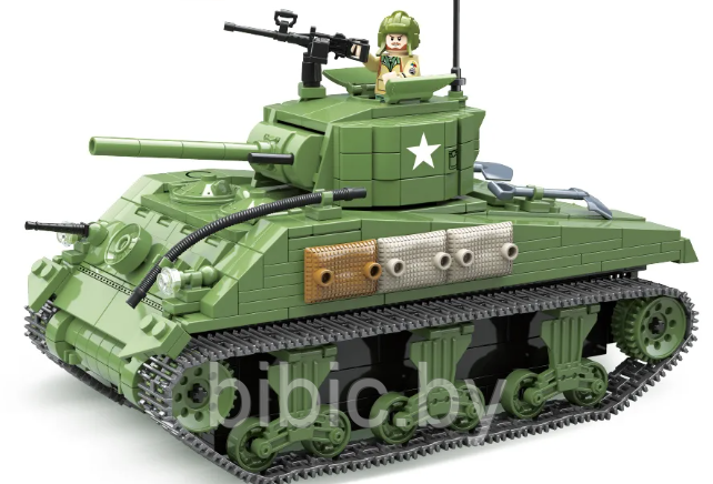 Детский конструктор Военный танк Шерман M4A1 100081, военная техника серия аналог лего lego Тяжелый танк - фото 5 - id-p218779970