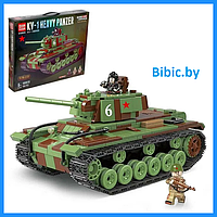 Детский конструктор Военный танк Quanguan КВ-1 100070, военная техника серия аналог лего lego Тяжелый танк