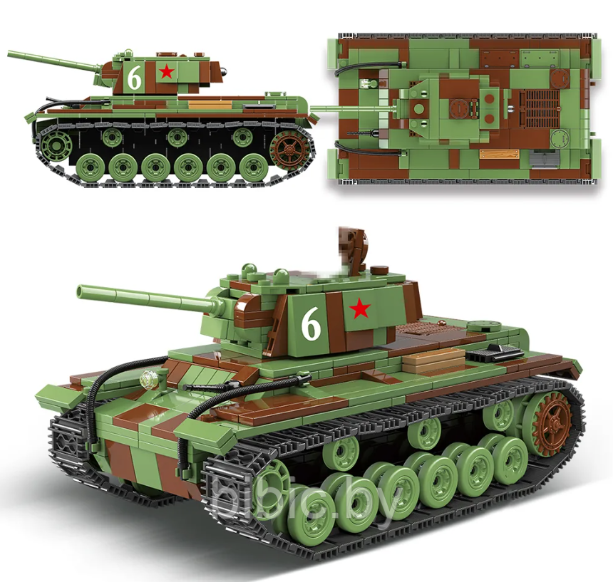 Детский конструктор Военный танк Quanguan КВ-1 100070, военная техника серия аналог лего lego Тяжелый танк - фото 6 - id-p218779976